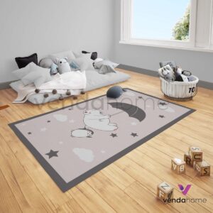 Şemsiyeli Ayı Çocuk Odası Halısı