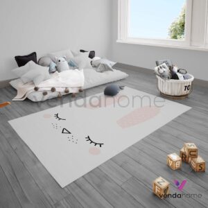 Sevimli Tavşan Puantiye Çocuk Odası Halısı
