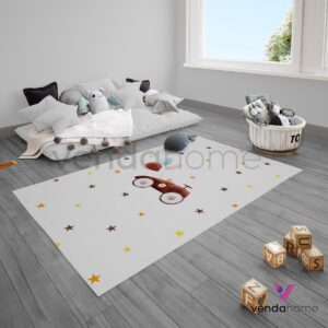 Uçan Klasik Araba Çocuk Odası Halısı